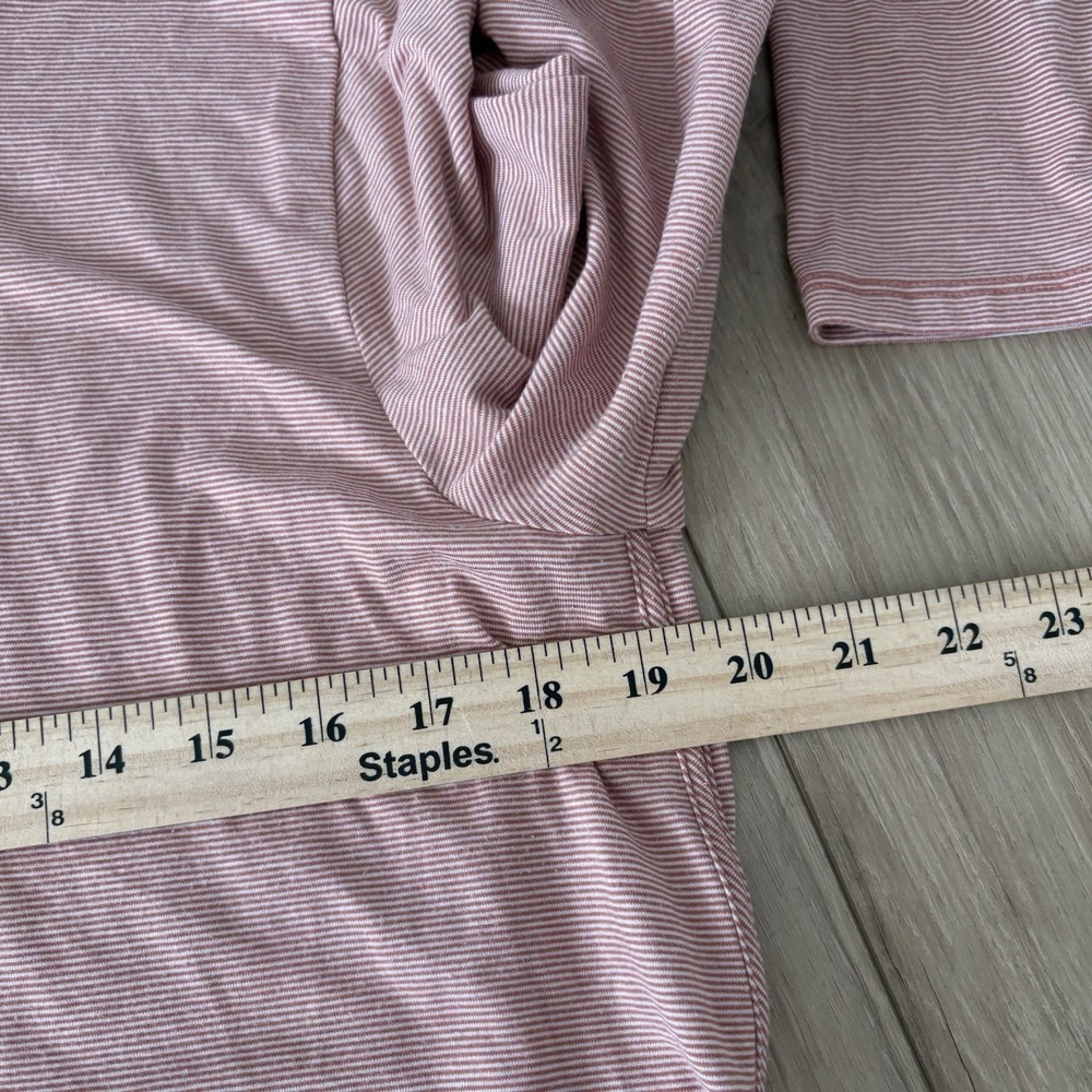 Lands' End Women Pullover Top Size M 10-12 Pink Pinstripes Long Sleeves - Picture 5 of 7